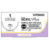 Ethicon COATED VICRYL Plus Antibacterial Suture, Size: 1, Needle: TPB-1, VIOLET, 12/bx. MPN: VCPB650G