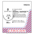 Ethicon VICRYL RAPIDE Suture, Size: 0, Needle: V-34, UNDYED, 12/bx. MPN: VR2218