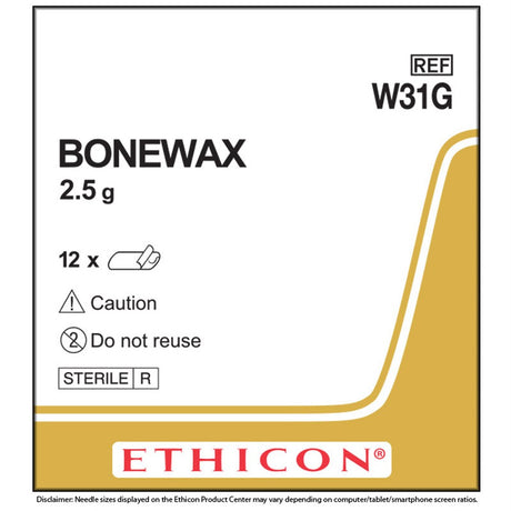 Ethicon Bone Wax 2.5gm Bone Wax. MPN: W31G
