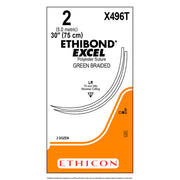 Ethicon ETHIBOND EXCEL Polyester Suture, Size: 2, Needle: LR, LR, GREEN, 24/bx. MPN: X496T