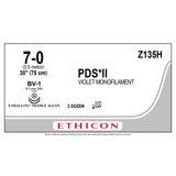 Ethicon PDS II Suture, Size: 7-0, Needle: BV-1, BV-1, VIOLET, 36/bx. MPN: Z135H