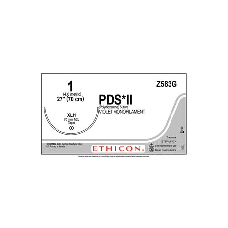 Ethicon PDS II Suture, Size: 1, Needle: XLH, VIOLET, 12/bx. MPN: Z583G