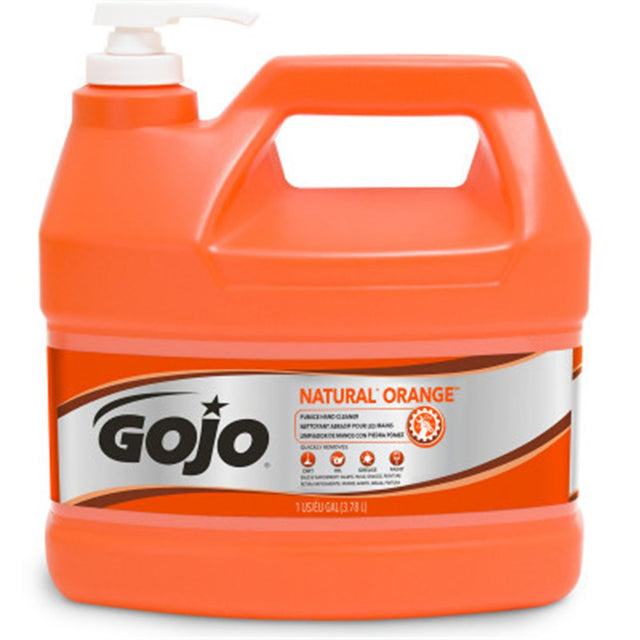 GOJO NATURAL ORANGE Pumice Hand Cleaner, 1 Gallon Pump Bottle. MPN: 0955-04