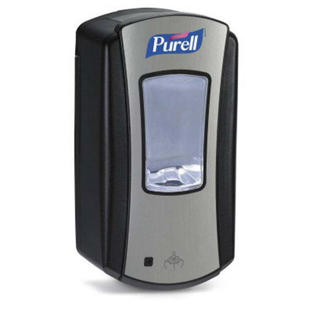 PURELL LTX-12 Dispenser, Touch-Free, for PURELL 1200mL Hand Sanitizer Refills, Chrome/Black. MPN: 1928-04