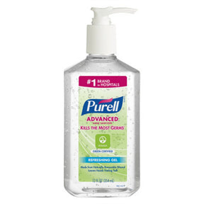 PURELL Advanced Hand Sanitizer Green Certified Gel, 12 fl oz Table Top Pump Bottle. MPN: 3691-12
