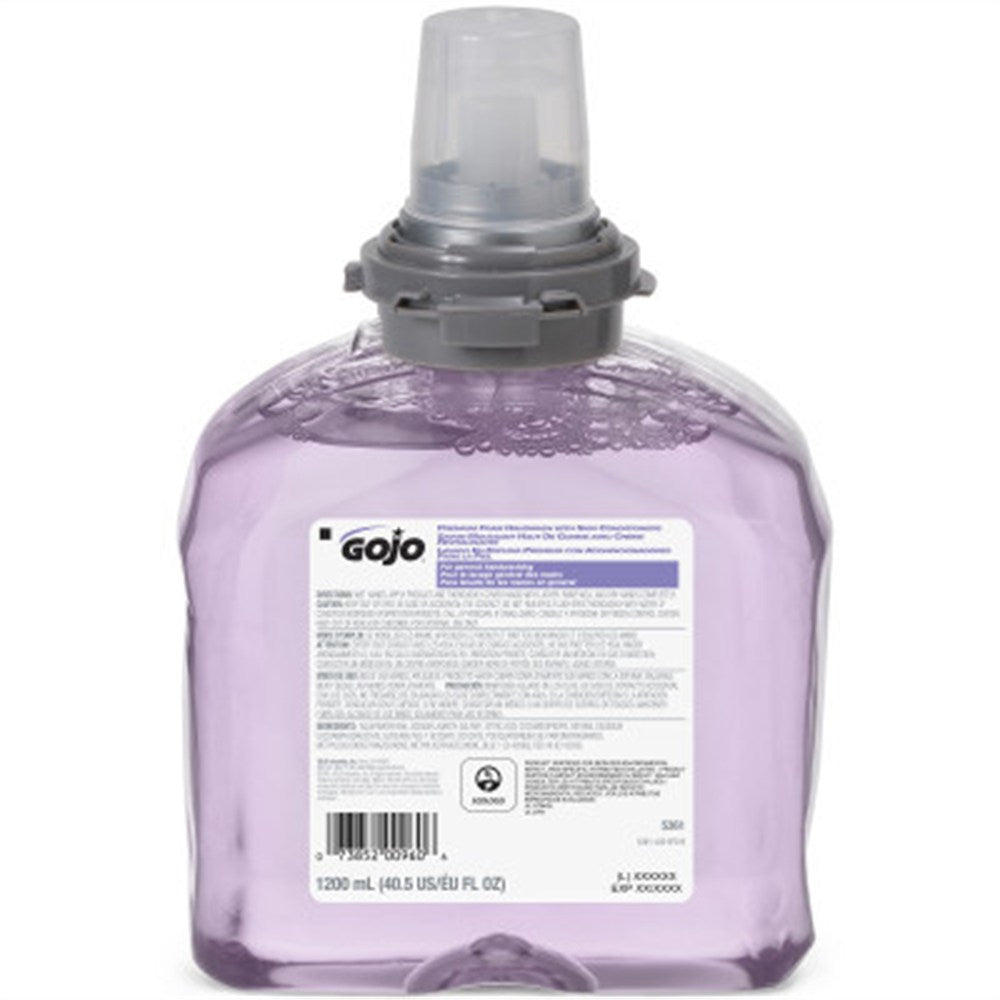 GOJO Premium Foam Hand Handwash with Skin Conditioners, 1200mL Refill for GOJO TFX Dispenser. MPN: 5361-02