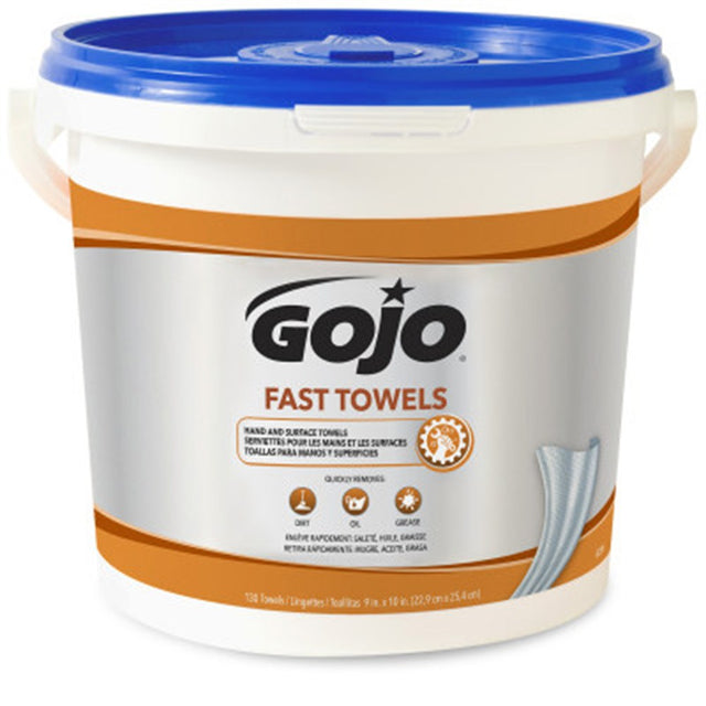 GOJO Heavy Duty Hand Cleaning Towels, 130 Count Bucket. MPN: 6298-04