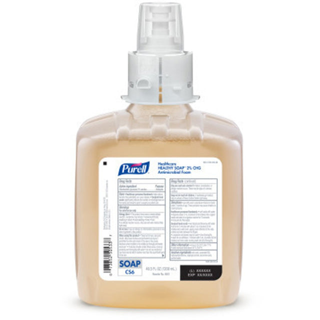 PURELL Healthcare HEALTHY SOAP 2.0% CHG Antimicrobial Foam, 1200mL Refill for PURELL CS6 Soap Dispensers. MPN: 6581-02