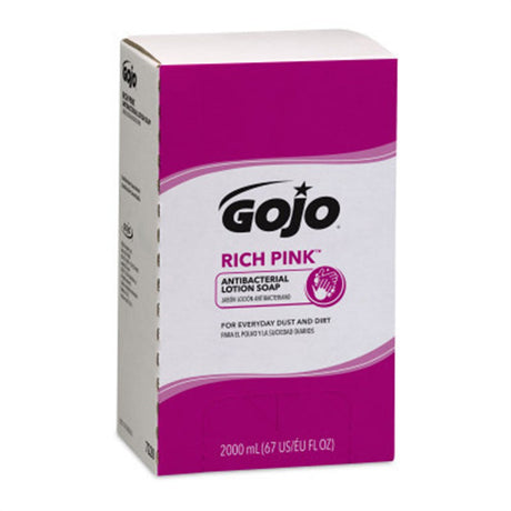 GOJO RICH PINK Antibacterial Lotion Soap, 2000mL Refill for GOJO PRO TDX Dispenser. MPN: 7220-04