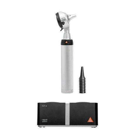 HEINE BETA 400 LED Otoscope Kit: BETA 400 LED FO Otoscope, (1) Rechargeable Handle, NT4 Table Charger. MPN: B-010.24.420