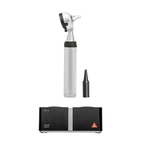 HEINE BETA 200 FO LED Otoscope Kit: BETA 200 LED FO Otoscope, (1) Rechargeable Handle, NT4 Table Charger. MPN: B-011.24.420