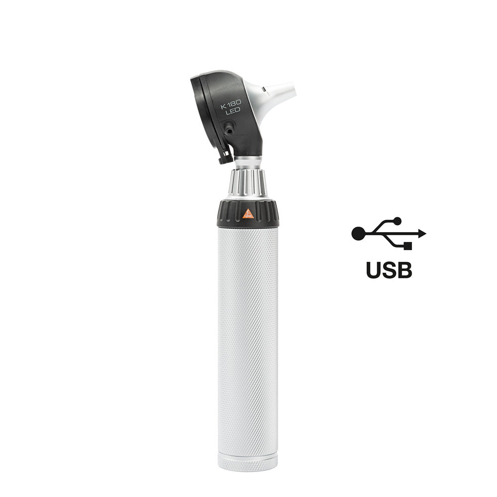 HEINE K180 LED Fiber Optic Otoscope Set: BETA K1800 LED Otoscope, BETA 4 USB Rechargeable Handle, USB Cord & Plug-In Power Supply. MPN: B-181.28.388 - Image 2