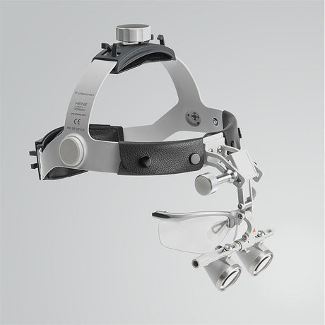 HEINE 2.5x HR Binocular Loupes Set on Headband/Splash Guard, 340mm (13") Working Distance. MPN: C-000.32.365 - Image 2