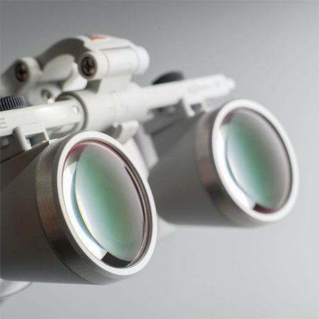 HEINE 2.5x HR Binocular Loupes Set on Headband/Splash Guard, 420mm (16") Working Distance. MPN: C-000.32.366 - Image 3