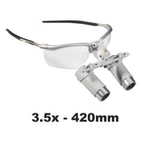 HEINE 3.5x HRP Binocular Loupes Set on S-FRAME, 420mm (16") Working Distance. MPN: C-000.32.430