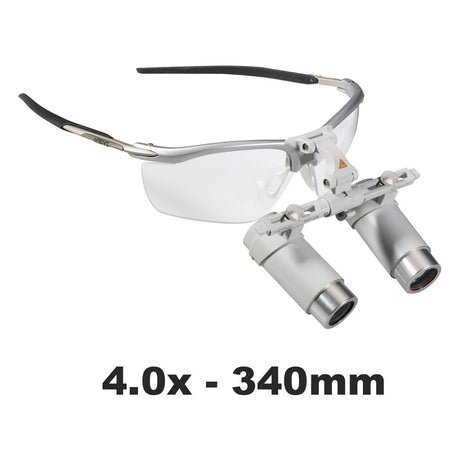 HEINE 4.0x HRP Binocular Loupes Set on S-FRAME, 340mm (13") Working Distance. MPN: C-000.32.431