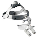 HEINE 4.0x HRP Binocular Loupes Set on Headband/Splash Guard, 340mm (13") Working Distance. MPN: C-000.32.441