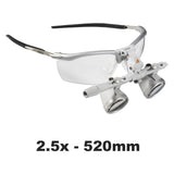 HEINE 2.5x HR Binocular Loupes Set on S-FRAME, 520mm (20") Working Distance. MPN: C-000.32.567