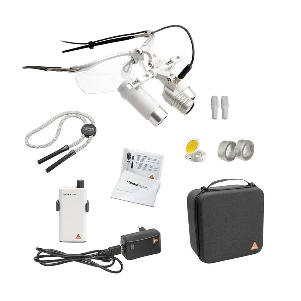 HEINE LED LoupeLight 2, mPack mini Battery Pack, S-Frame, HRP Loupes 3.5x 420mm (16") Working Distance. MPN: C-008.32.453 - Image 2