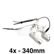 HEINE LED LoupeLight 2, mPack mini Battery Pack, S-Frame, HRP Loupes 4.0x 340mm (13") Working Distance. MPN: C-008.32.454