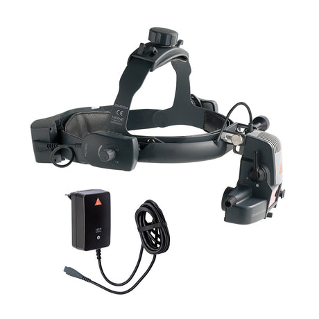 HEINE OMEGA 500 LED Indirect Ophthalmoscope, UNPLUGGED Kit, Plug-in Transformer, 1 mPack Battery. MPN: C-008.33.535
