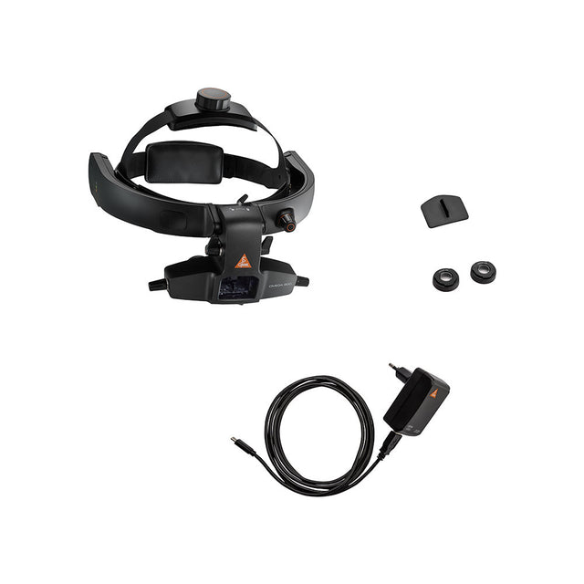 HEINE OMEGA 600 Indirect Ophthalmoscope with battery, +2 D eyepiece, E4-USBC, eyepiece 0 D. MPN: C-008.33.610