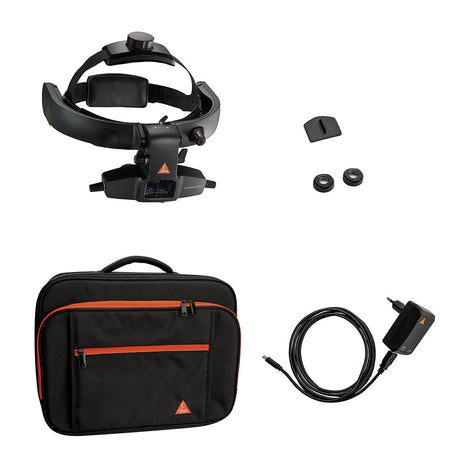 HEINE OMEGA 600 Indirect Ophthalmoscope with battery, +2 D eyepiece, E4-USBC, eyepiece 0 D, Traveller Bag. MPN: C-008.33.613