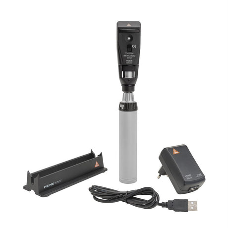 HEINE BETA 200 Retinoscope Kit: BETA 200 LED Streak Retinoscope, BETA4 USB rechargeable handle. MPN: C-014.28.388