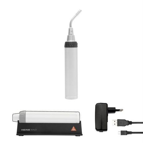 HEINE Finoff Transilluminator LED Kit: Finoff LED Transilluminator, BETA4 USB Rechargeable Handle. MPN: C-019.27.388