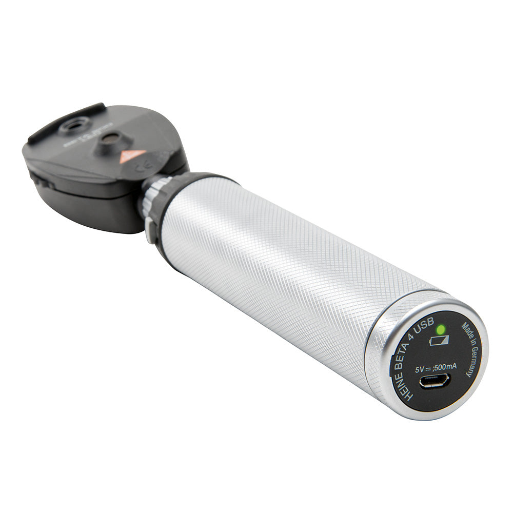 HEINE BETA 200 LED Ophthalmoscope Set: BETA 200 LED Ophthalmoscope, BETA4 USB Rechargeable Handle, USB Cord, Plug-in Power Supply, Case. MPN: C-144.28.388 - Image 3