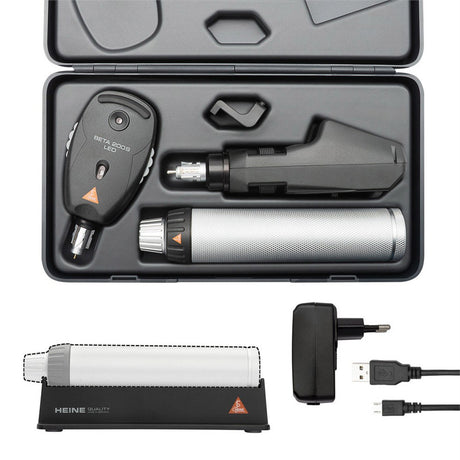 HEINE BETA 200S LED Ophthalmic Diagnostic Set: BETA 200S LED Ophthalmoscope, BETA 200 LED Streak Retinoscope, BETA4 USB Rechargeable Handle, Hard Case. MPN: C-262.28.388