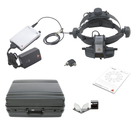 HEINE OMEGA 500 LED Indirect Ophthalmoscope, mPack with plug-in transformer, Accessories. MPN: C-283.41.670