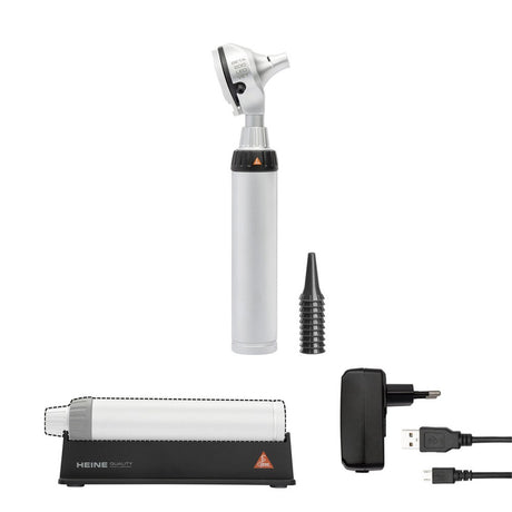 HEINE BETA 200 VET OTOSCOPE KIT: BETA 200 LED VET Fiber Optic Otoscope, BETA4 USB Rechargeable Handle, Plug-In Power Supply. MPN: G-011.28.388