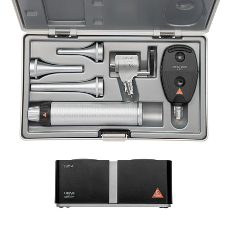HEINE G100 LED Veterinary Slit Illumination Diagnostic Set, BETA 200 LED Ophthalmoscope, BETA 4 NT Rechargeable Handle, NT 4 Table Charger. MPN: G-148.24.420