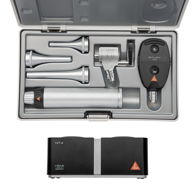 HEINE G100 LED Veterinary Slit Illumination Diagnostic Set, BETA 200 LED Ophthalmoscope, BETA 4 NT Rechargeable Handle, NT 4 Table Charger. MPN: G-148.24.420