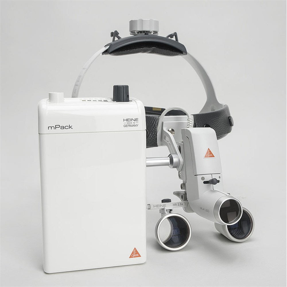 HEINE ML4 LED Headlight Kit, mPack Power Source, S-Guard, HR Binocular Loupe 2.5 x / 420mm. MPN: J-008.31.441 - Image 5