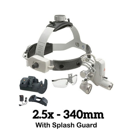 HEINE ML4 LED Headlight Kit, EN50 Unplugged Power Source, S-Guard, HR Binocular Loupe 2.5 x / 340mm. MPN: J-008.31.445