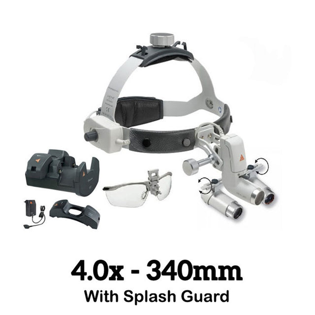 HEINE ML4 LED Headlight Kit, EN50 Unplugged Power Source, S-Guard, HRP Binocular Loupe 4.0 x / 340mm. MPN: J-008.31.448