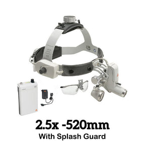 HEINE ML4 LED Headlight Kit, mPack Power Source, S-Guard, HR Binocular Loupe 2.5 x / 520mm. MPN: J-008.31.450