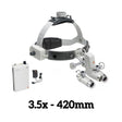 HEINE ML4 LED Headlight Kit, mPack Power Source, HRP Binocular Loupe 3.5 x / 420mm. MPN: J-008.31.454