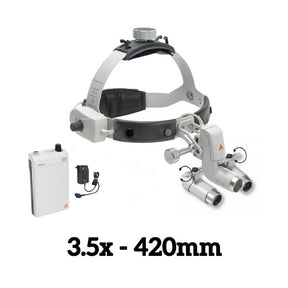 HEINE ML4 LED Headlight Kit, mPack Power Source, HRP Binocular Loupe 3.5 x / 420mm. MPN: J-008.31.454