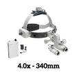 HEINE ML4 LED Headlight Kit, mPack Power Source, HRP Binocular Loupe 4.0 x / 340mm. MPN: J-008.31.456
