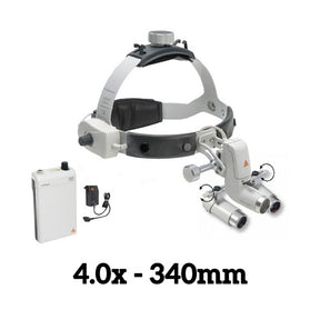HEINE ML4 LED Headlight Kit, mPack Power Source, HRP Binocular Loupe 4.0 x / 340mm. MPN: J-008.31.456