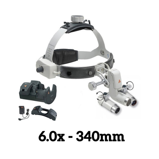HEINE ML4 LED Headlight Kit, EN50 Unplugged Power Source, HRP Binocular Loupe 6.0 x / 340mm. MPN: J-008.31.462