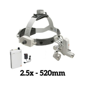 HEINE ML4 LED Headlight Kit, mPack Power Source, HR Binocular Loupe 2.5 x / 520mm. MPN: J-008.31.463