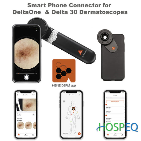 HEINE DELTA 30 LED Dermatoscope, Contact Plate (with scale), USB cord, Transformer, and Case. MPN: K-230.28.305 - Image 5