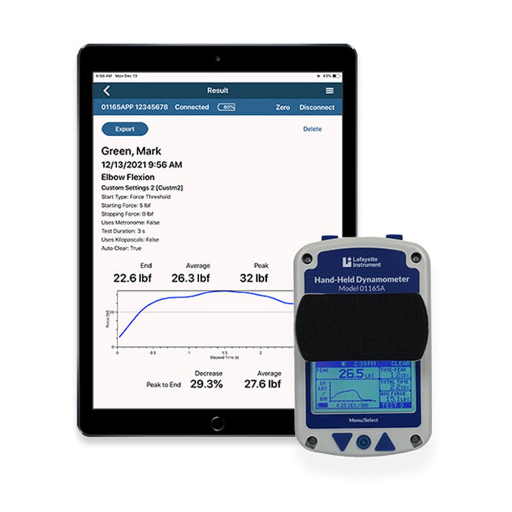 Lafayette Digital Muscle Tester Dynamometer Kit with DynoData App & Tablet. MPN: 01165AKIT