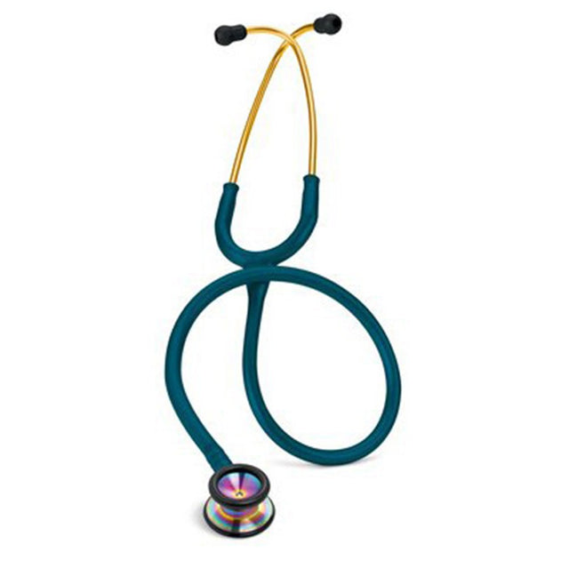 3M Littmann Classic II Pediatric Stethoscope, Rainbow-finish Chestpiece, Caribbean Blue Tube. MPN: 2153