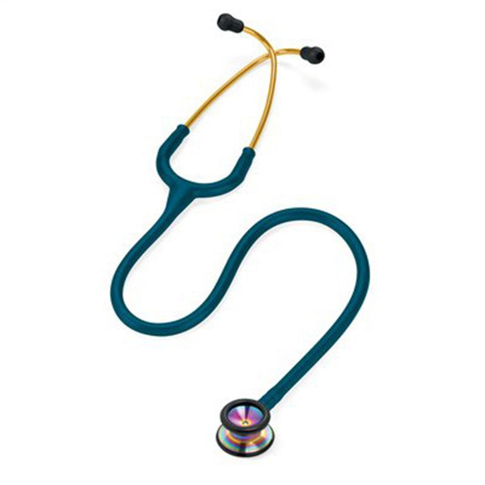 3M Littmann Classic II Pediatric Stethoscope, Rainbow-finish Chestpiece, Caribbean Blue Tube. MPN: 2153 - Image 2