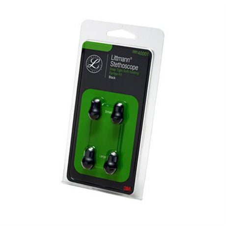 Littmann Snap Tight Soft-Sealing Eartips, Black, (1 pair) Large and (1 pair) Small, 10 kits/cs. MPN: 40001 - Image 2